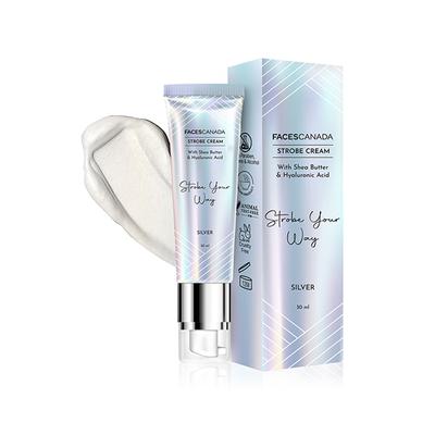 Faces Canada Strobe Cream with Shea Butter and Hyaluronic Acid - Silver, 30ml - Face Moisturizers