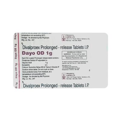 Dayo OD 1gm Tablet 10'S - Epilepsy/Convulsion-Ant