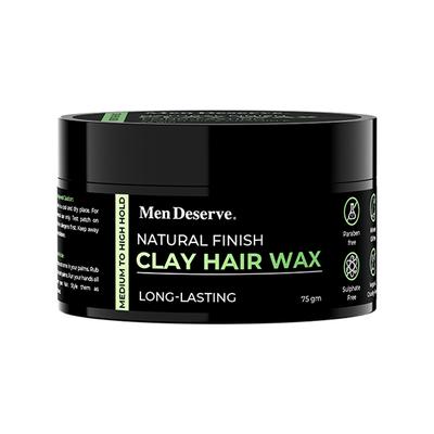 Men Deserve Hair Clay Wax for Natural and Matte Finish Look 75 gm - Hair Gels & Waxes