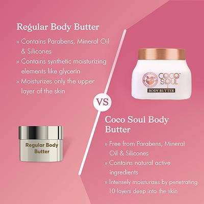 Coco Soul Body Butter -With Coconut & Ayurveda- Paraben & Mineral Oil Free 200gm - Body Butter
