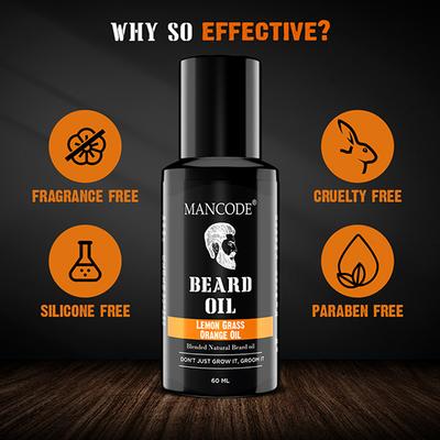 Mancode Beard Oil -Lemon Grass & Orange Oil 60 ml - Beard Oil