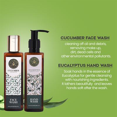 Luxuriate Combo Pack For Eucalyptus Nutrients For Hand Wash 200 ml, Face Wash 100 ml 1's - Hand Wash & Soaps