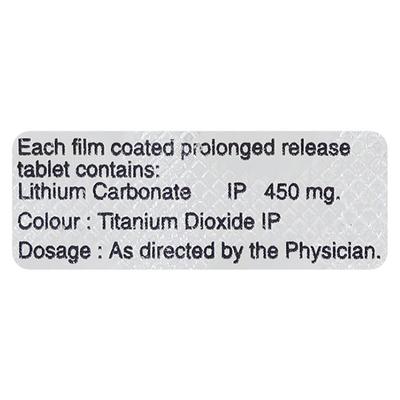 Lithic SR 450mg Tablet 10'S - Psychosis-Ans