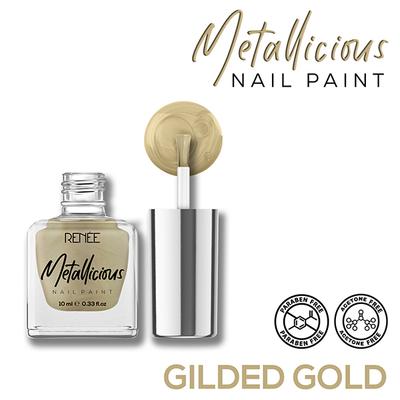 Renee Metallicious Nail Paint - Gilded Gold 10 ml - Nail Polish
