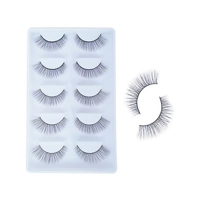 Bronson Professional False Eyelashes Set of 5 Pair 6D Long and Natural 207 Fake False Lashes 1's - Eyelashes
