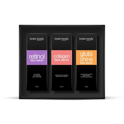 Bare Body Essentials Get Set Glow Combo Glutashine 25ml, Retinol 25ml & Collagen 25ml 1's - Lotions & Creams