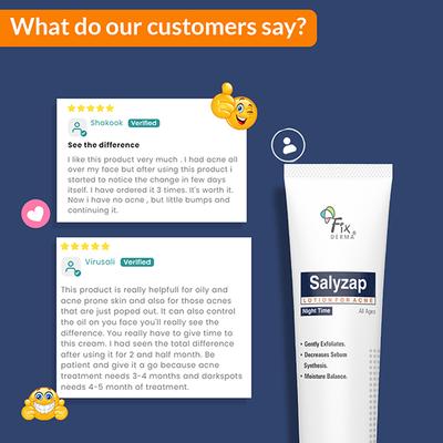 Fixderma Salyzap Lotion For Acne Night Time 20 ml - Face Sunscreen
