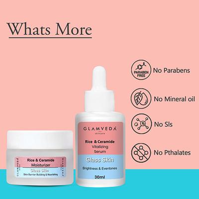 Glamveda Korean Glass Skin Rice & Ceramide Dewy Sunscreen SPF 50 PA+++ 50 ml - Body Sunscreen