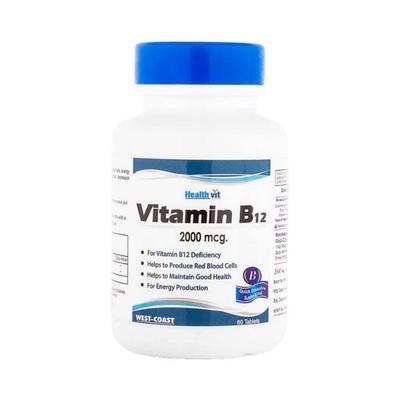 Healthvit Vitamin B12 2000mcg- Tablets 60's - Multi-Vitamins