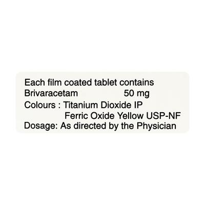 BRIVUP 50 Tablet 10's - Epilepsy/Convulsion-Ant