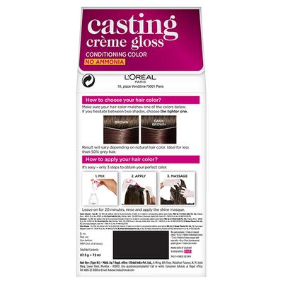 L'Oreal Paris Casting Creme Gloss Hair Color, 415 Iced Chocolate 159.5 Gm - Crème