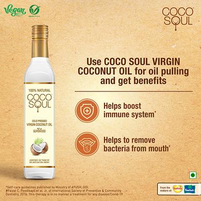 Coco Soul Cold Pressed Natural Virgin Coconut Oil, from the makers of Parachute 500ml - Hair Oils