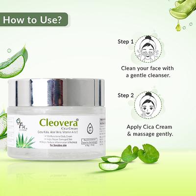 Fixderma Cleovera Cica Cream For Face with Gotu Kola, Aloevera, Vitamin A and E 50 gm - Face Moisturizers