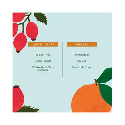 Juicy Chemistry Blood Orange & Rosehip Organic Lip Balm for Pigmented Lips 5 gm - Lip Balms