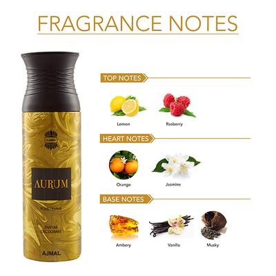 Ajmal Aurum & Blu & Silver Shade Deodorant Spray - For Men & Women (Pack Of 3) 200 ml - Perfumes (Edt/Edp)