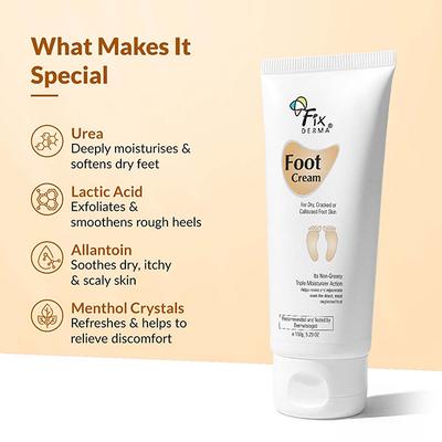 Fixderma Foot Cream for Dry and Cracked Feet, Moisturizes, Soothes and Repair Creacked Feet 150 g - Night Cream