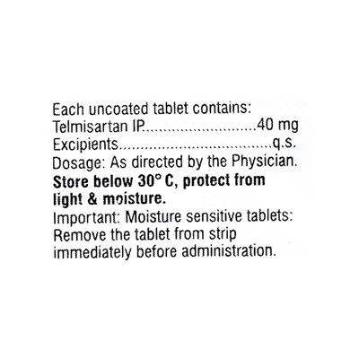 Tsart 40mg Tablet 15'S - Hypertension-Ang