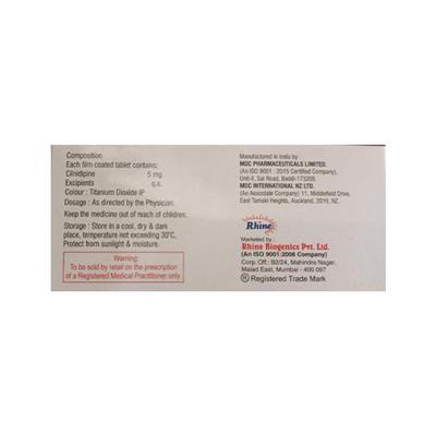 CILAGARD 5mg Tablet 10's - Hypertension-Cal