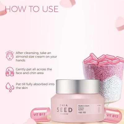 The Face Shop Chia Seed Advanced Vit B12 Hydro Cream 50ml - Face Creams