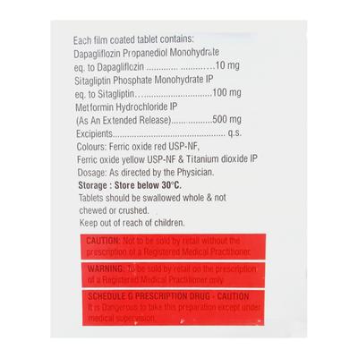 GLUXIT TRIO 10/100/500 Tablet 15's - Diabetes-Ant