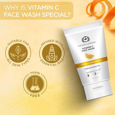 The Man Company Anti Ageing & Skin Brightening Vitamin C Face Wash 75 ml - Face Washes