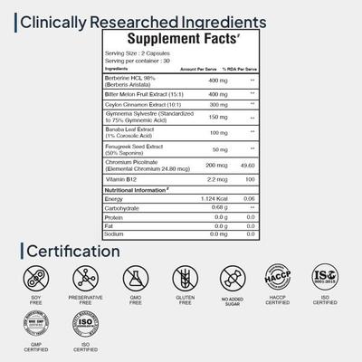 Miduty Berberine 98% Capsules 60's - Diabetes (Fitness)