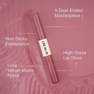 Swiss Beauty Select Do The Duet Lipstick, Matte Liquid Lipstick + Tinted Gloss Dusty Pink 3 ml - Liquid Lipsticks