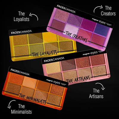 Faces Canada Magneteyes 8 Highly Pigmented Shades Eyeshadow Palette - The Minimalists Smooth 6.4gm - Eye Shadow Palettes
