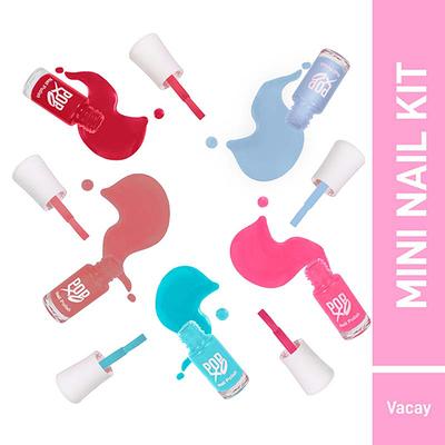 Myglamm POPxo Mini Nail Kit Vacay Bloody Mary Perfect Peach Beach Please Pink Nic Sea Ya 15 ml - Nail Polish