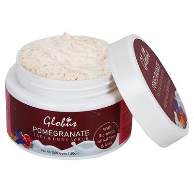 Globus Naturals Pomegranate Face & Body Scrub 50 gm - Face Scrubs