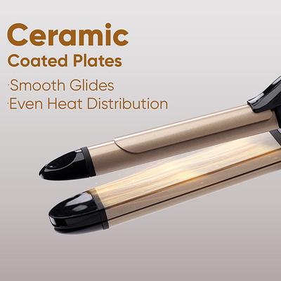 Vega 4 In 1 Hair Styler- Hair Straightener, Brush Attachment, Hair Curler and Hair Crimper (VHSCC-05) 1's - Straighteners