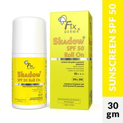 Fixderma Shadow Spf 50 Roll On, Sunscreen SPF 50 for Face 30 gm - Body Sunscreen