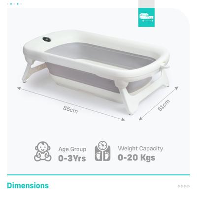 R for Rabbit Bubble Double Smart Baby Bath Tub - Grey White 1's - Bathing Essentials