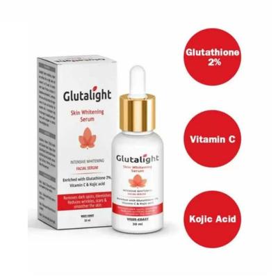 Glutalight Glutathione, Vitamin C, Kojic Acid Skin Lightening, Brightening Serum 30 ml - Face Serum