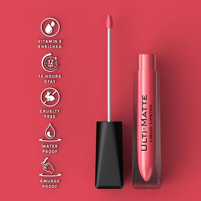 Bella Voste Ulti-Matte Liquid Lipstick Rosewood Blush (08) 3.7 Ml - Liquid Lipsticks