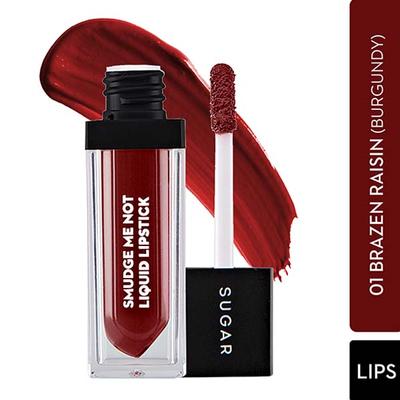 Sugar Cosmetics Smudge Me Not Liquid Lipstick - 01 Brazen Raisin (Burgundy) 4.5 ml - Liquid Lipsticks