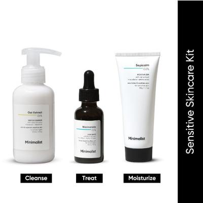 Minimalist Sensitive Skincare Kit with Oat 06% Cleanser, Niacinamide 05% Serum and Sepicalm 3% Moisturizer 200gm - Toners
