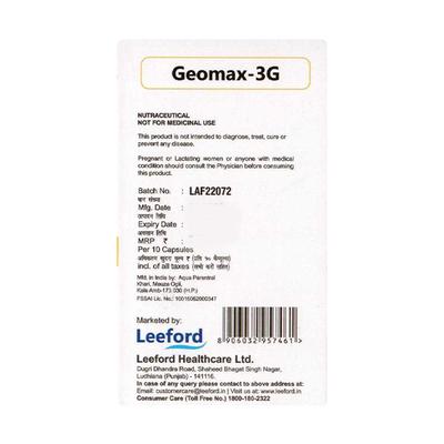 GEOMAX 3G Capsule 10's - Supplements-Sup