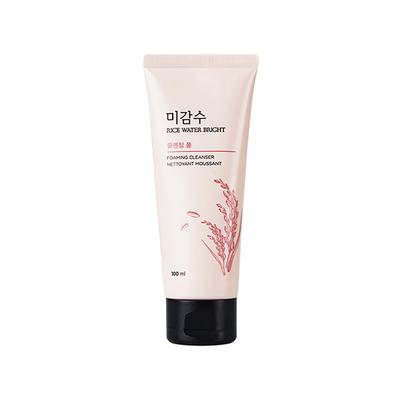 The Face Shop Rice Water Bright Foaming Cleanser - Best Korean Face Wash for Even Tone Skin 100 ml - Face Wash & Cleansers