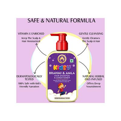 Mom & World Kidsy Brahmi & Amla Hair Shampoo & Conditioner For Kids 240 ml - Baby Shampoo