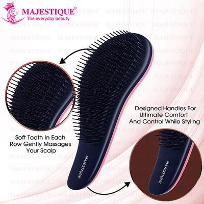 Majestique Curve Detangling Hair Brush for for All Hair Types Adults, and Kids - Multicolor 1's - Hair Brushes