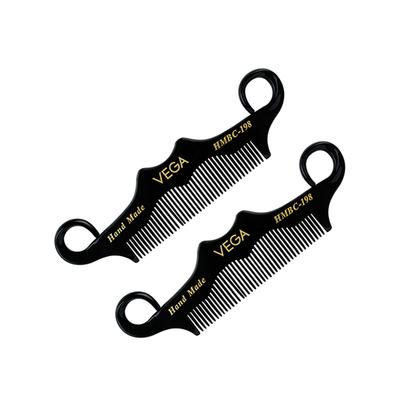 Vega Moustache Comb for Men, Pocket-Size Comb for Hair, Groom Your Beard (VC2HMBC-198) 2's - Hair Combs