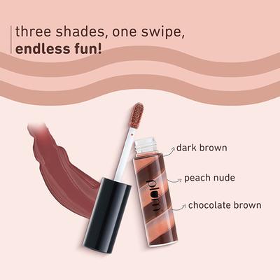 Plum Soft Swirl Lip Gloss, High-Shine Finish, Intense Pigment, 3 Shades In 1, 126 Mississippi Mud 6 ml - Liquid Lipsticks