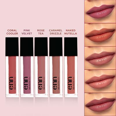 ENN Semi Matte Liquid Lipstick Kit - Perfect Nudes 5's - Liquid Lipsticks