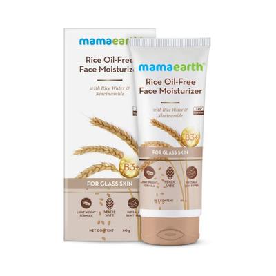 Mamaearth Rice Oil Free Face Moisturizer for Oily Skin With Rice Water & Niacinamide for Glass Skin 80 gm - Face Moisturizers