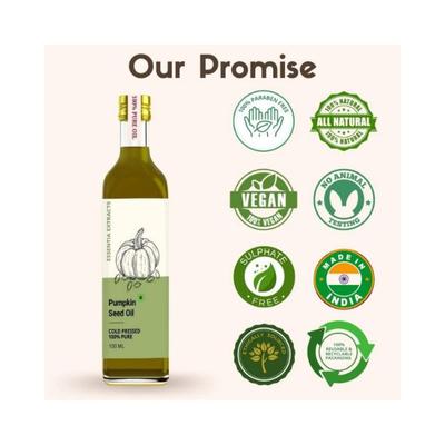 Essentia Extracts Combo of 2 Cold-Pressed Pumpkin seed Oil, 200ml (100ml + 100ml) 2's - Massage Oils