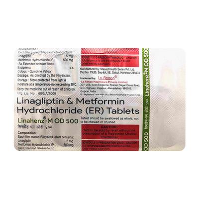 LINAHENZ M OD 500 Tablet 10's - Diabetes-Ant