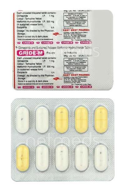 Gride M Tablet 10'S - Diabetes-Ant