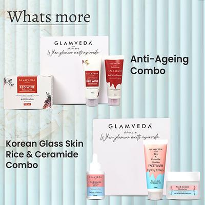 Glamveda Korean Glass Skin Rice & Ceramide 3 Step Daily Skincare Routine 3 Items 1's - Makeup Kits & Sets