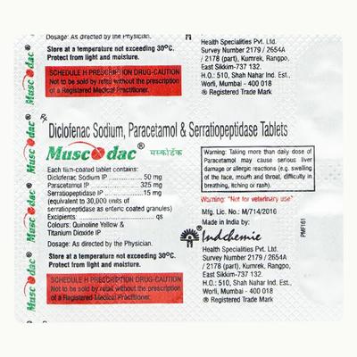 Muscodac Tablet 10'S - Pain relief-Nsa